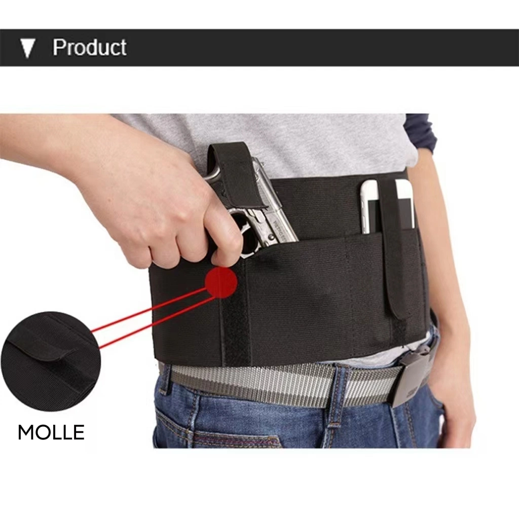 Outdoor Left and Right Version Portable Multi-Purpose Elastic Waist Tactical Belt Belly Gun Holster