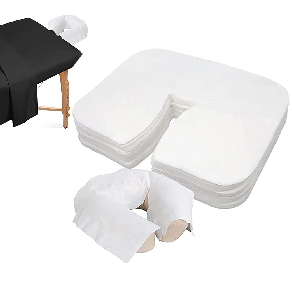 Spunlace White Massage Table Face Covers with X--Shape