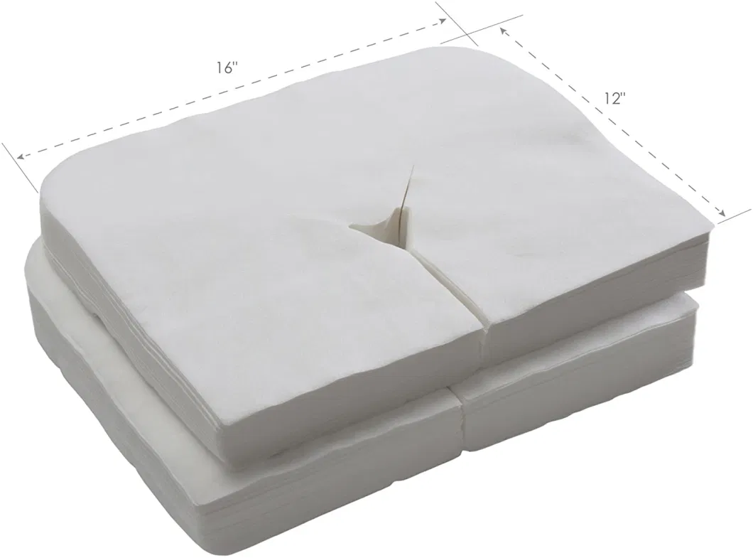 Spunlace White Massage Table Face Covers with X--Shape